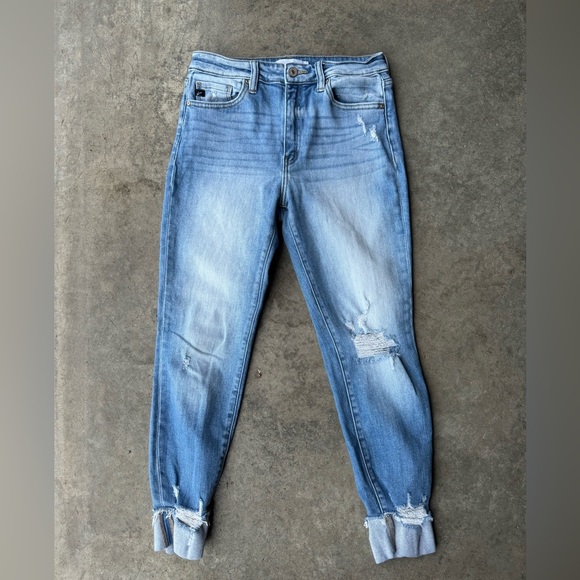 KanCan Light Blue Distressed Ankle Jeans - Picture 1 of 6